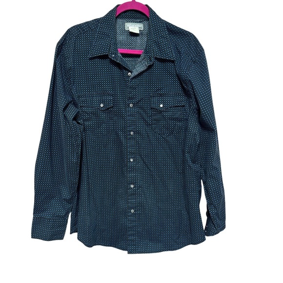 Wrangler Wrancher Shirts Mens XL Western Pattern Button Up Long Sleeve Rodeo - Picture 1 of 3
